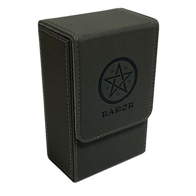 SUMTree Tarotkarten Box Grau - PU-Leder Etui Mit Mondphase Design 8.2x13.5cm