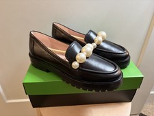 Kate Spade Black Posh Pearl Loafer With Pearl Detail - Size 6.5