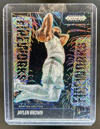2024-25 Panini Prizm Black Jaylen Brown Fireworks Mojo Prizm #/25 Celtics