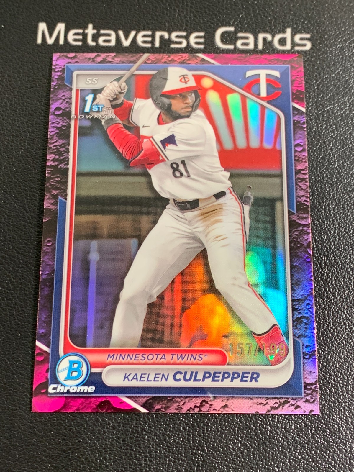 2024 Bowman Draft Chrome #BDC-98 Kaelen Culpepper Fuchsia Lunar 1st 157/199