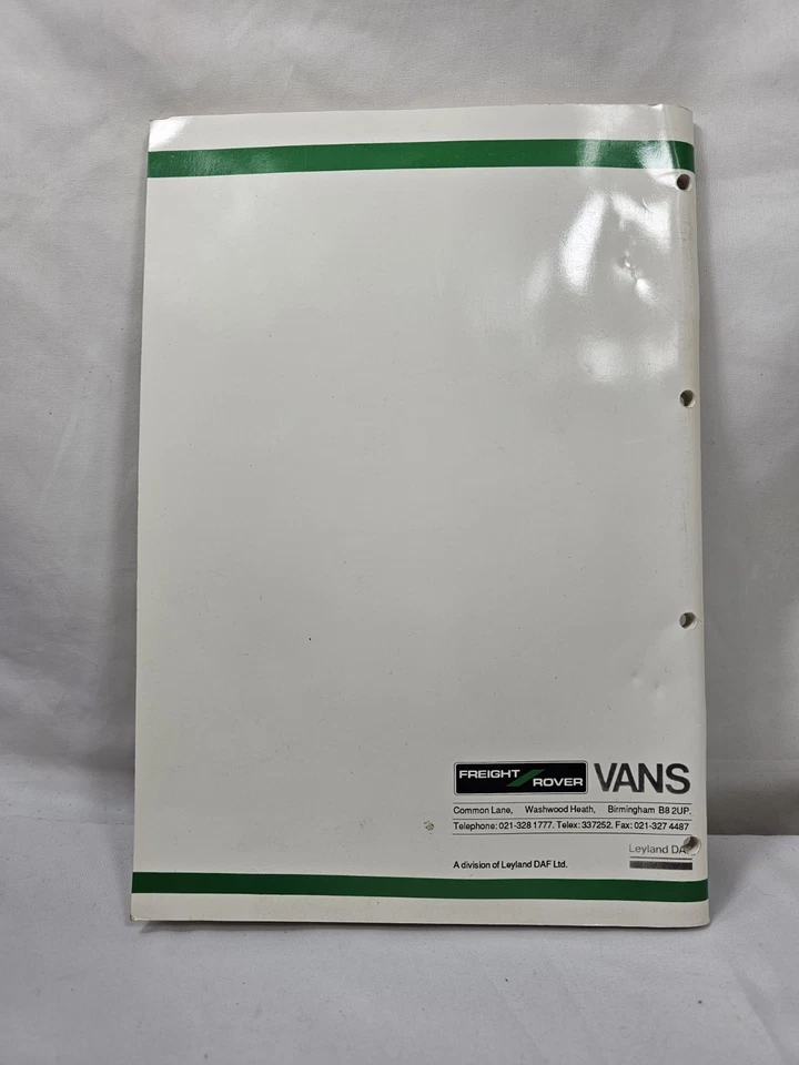 Freight Rover Vans Service Workbook 300 Series V8 Engine 1987 Leyland Daf - Image 2 of 3