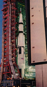 1967 Vintage Print Saturn V Cape Kennedy Rocket Launch Tower Space Race NASA