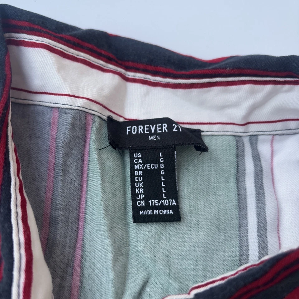 Camisa Top Para Hombre Forever 21 Azul Marino Rojo Blanco Verde Tira Abotonada Talla L Foto 2 de 4