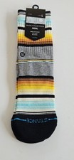 STANCE Dwayne Wade L 2-5.5 Youth Kids Socks Crew Unisex Stripe Multi Unisex