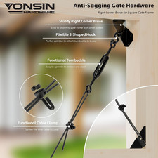 Anti-Sag Gate Hardware Kit for Wooden Fence Gate, Anti-Sagging Gate Support C...