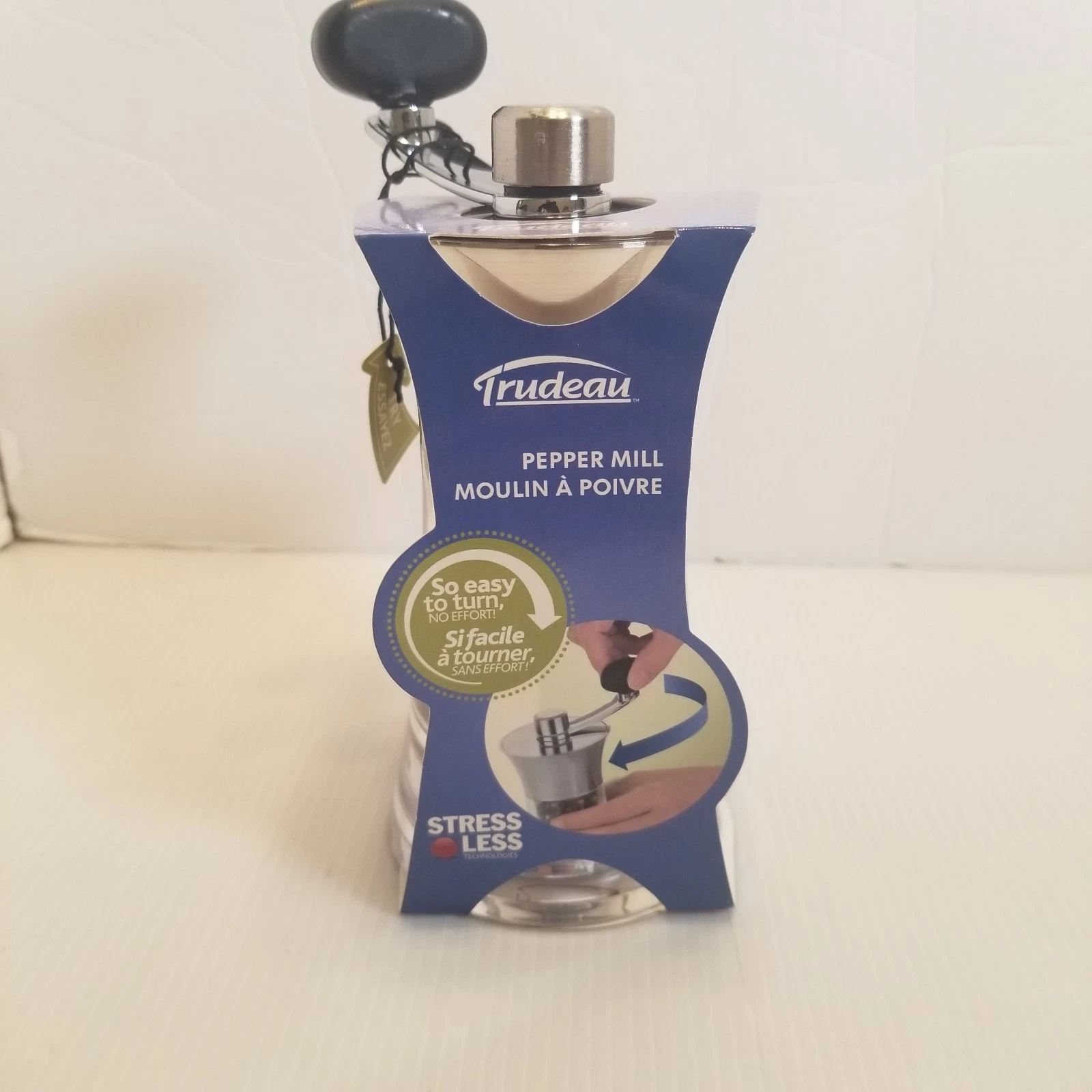Trudeau 7" Easy Grind Pepper Mill New Kitchen Spice Grinder Stainless/Acrylic