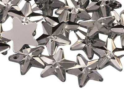 Allstarco Star Rhinestone Embelishments 25mm Flat 25mm, Crystal Clear H102 