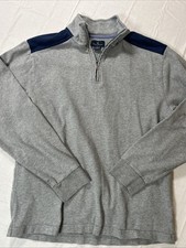Brooks Brothers 1/4 Zip Pullover Sweater Men  s Size Medium Gray Long Sleeve