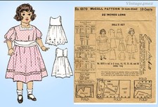1910s Vintage McCall Sewing Pattern 6870 22 Inch Little Girl Doll Clothes Set
