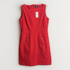 NEW Lauren Ralph Lauren Red Sleeveless Sheath Dress Stretch, Gold Accents, Sz 10