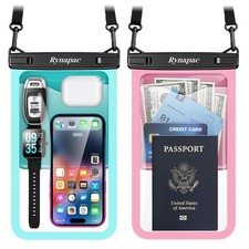 Waterproof Phone Pouch 2 Pack IPX8 for iPhone 17 16 15 Pro Max Galaxy S25 S24