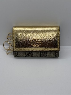 グッチ キーケース GUCCI マーモント ゴールド GUCCI GG Marmont Key Case Gold Canvas | eBay
