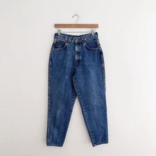Vintage CHIC 100% Cotton High Rise Jeans Classic Blue Denim Mom Jeans Size 26"