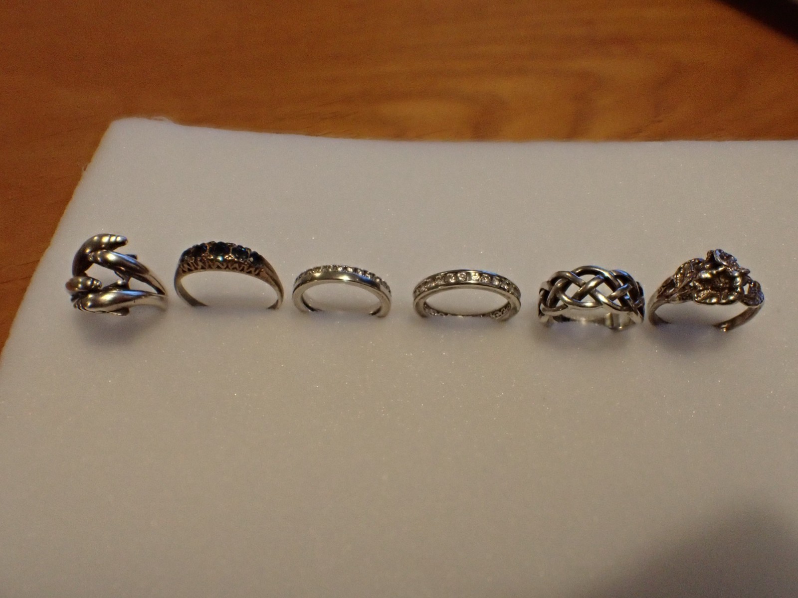 Six Solid Silver rings Including A beautiful Dolp… - image 1