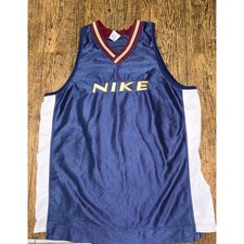 Vintage NIKE Spell Out Logo White Label Basketball Jersey Shirt Tank Top XL