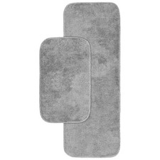 Traditional Nylon Washable Platinum Gray 2 Bath Rugs 21" X 34", 22" X 60" -...