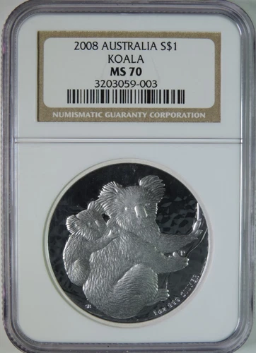 2008 Australia Koala 1oz .999 Silver $1 Coin NGC MS70
