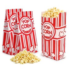 Homrelaxy 110 Pcs Paper Popcorn Bags, 1 oz 8.3" x 3.54", red and white