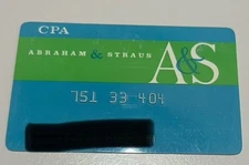 VINTAGE ABRAHAM & STRAUS CHARGE CREDIT CARD A & S VERSION 1 MACY’S LOYALTY