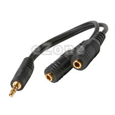 3.5mm Stereo Male to Dual Female Aux Audio Extension Splitter Y Cable Cord