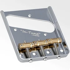 NEW Gotoh BS-TC1 Tele Bridge, Brass "In-Tune" Saddle PAT-P space 10.8mm - CHROME