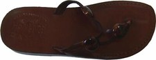 Holy Land Market Women/girls Genuine Leather Biblical Flip flops Jesus -