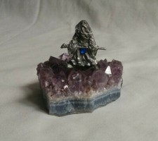 VINTAGE RAL PARTHA ETAIN SORCIER avec PERSONNEL - FIGURINE - SOCLE CRISTAL AMÉTHYSTE