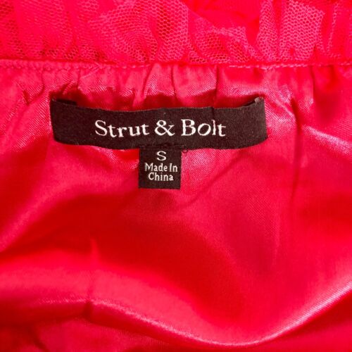 Strut & Bolt Womens Red Tulle Maxi Dress Ruffled Tiered Chiffon Size Small - Picture 2 of 10