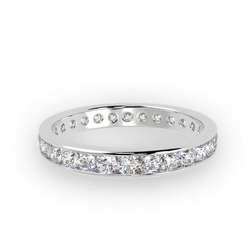 1.50 Carat Natural Round Diamond Channel Set Full Eternity Ring In White Gold - Picture 4 of 9