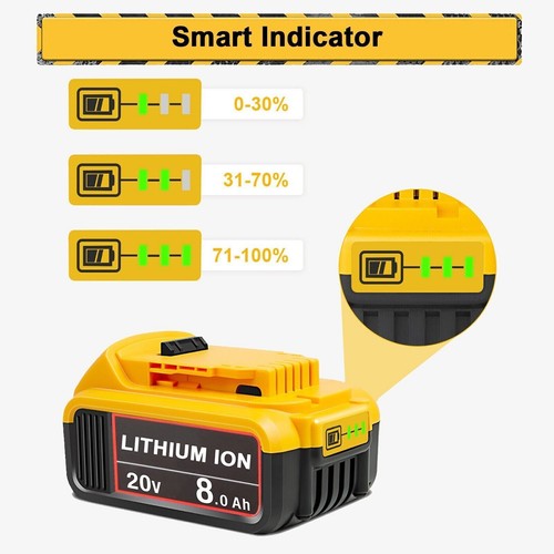 NEW Battery For DeWalt 8.0AH Lithium Battery DCB205 DCB206 DCB200-2 20V Max XR - Picture 6 of 15