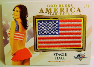 STACIE HALL 1/3 GOLD FLAG PATCH GOD BLESS AMERICA THE BEAUTIFUL BENCH WARMER