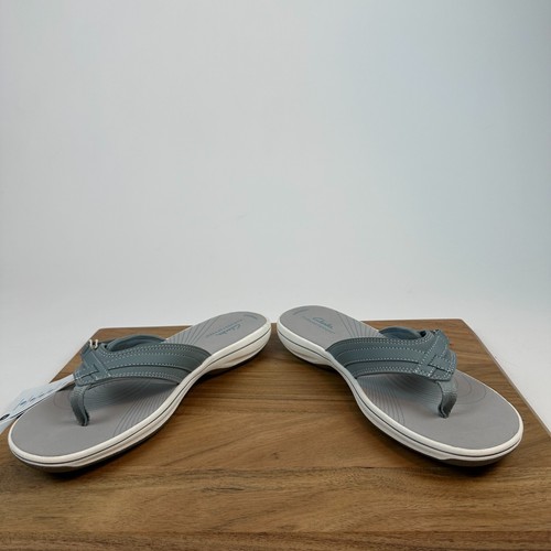New Womens Clarks Breeze Sea Blue Comfort Thong Flip Flops Sandals Size 11 M - Picture 5 of 8