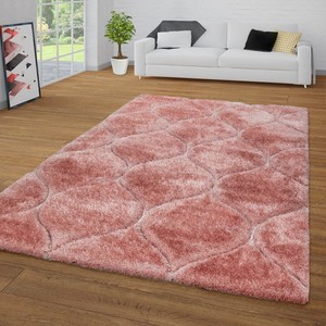 Détails Sur Tapis De Salon Rosa Shaggy Poils Longs Design 3d Motif Marocain