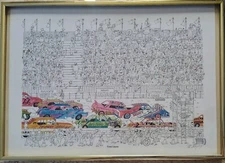 Time Lapse Signed Artist Bruce Johnson Framed Racing Print Race Track Stock Car