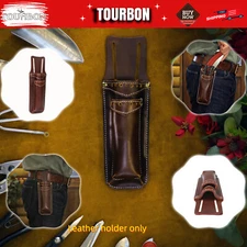 TOURBON Retro Leather Gardener Folding Saw Holster Shear Storage Tool Belt Pouch
