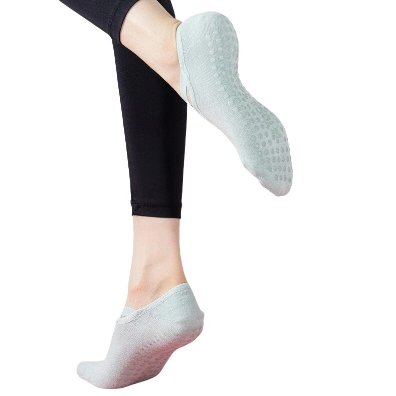 Calcetines de yoga con agarre Pilates Fitness antideslizantes piso en casa algodón trampolín banda cruzada