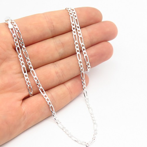 925 Sterling Silver Italy Figaro Chain 