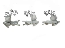 Winter Wonder Lane White Reindeer Figures Holiday Christmas Ornament (Set of 3)