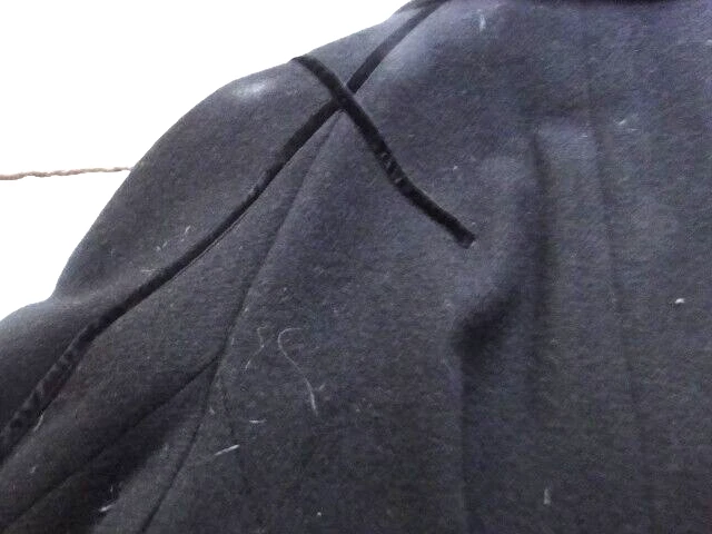 ABRIGO HAIDER ACKERMANN CREMALLERA LANA NEGRA CH 40" NUEVOS DETALLES TERCIOPELO Foto 4 de 4