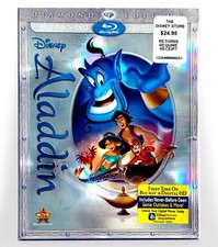 Walt Disney's - Aladdin (Blu-ray/ DVD, 1992, Diamond Ed) Like New w/ Slip !