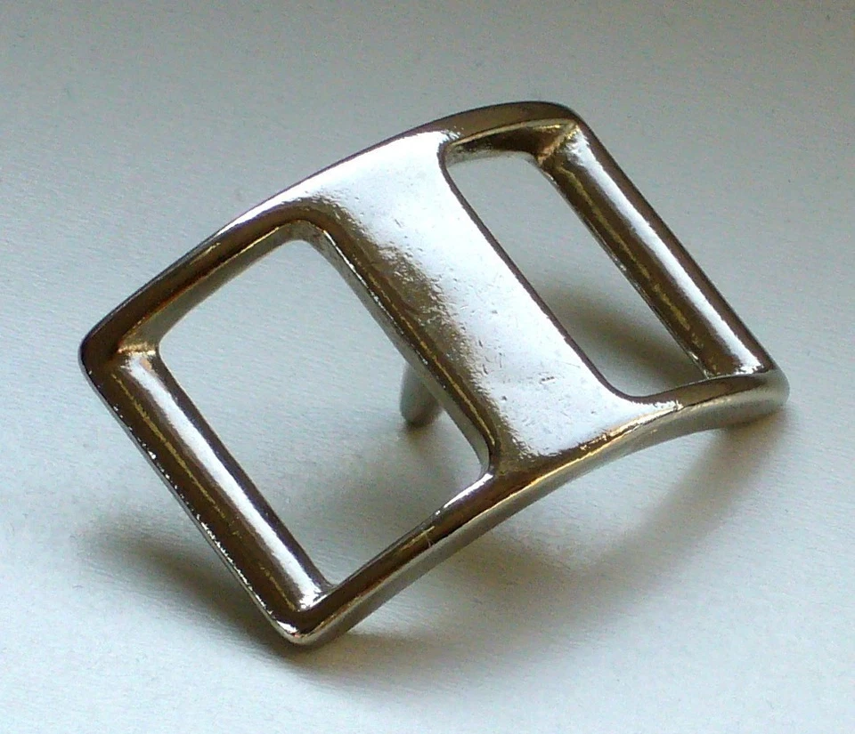 2 x Conway Schnalle Schiffchenschnalle 5/8" Messing vernickelt