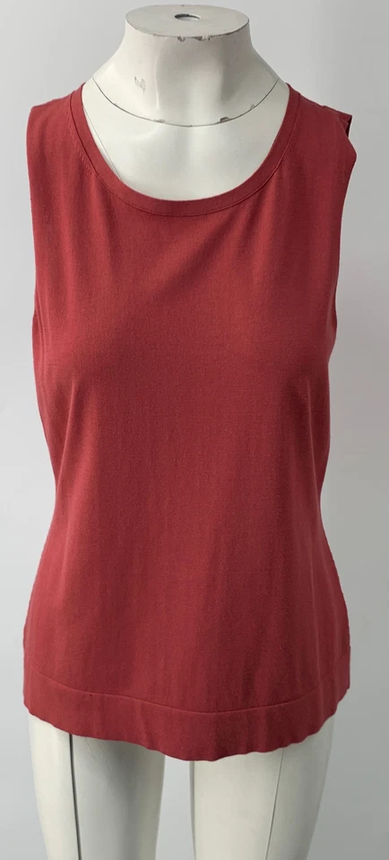 Lafayette 148 Rústico Naranja y Rojo Cuero Chaqueta Abierta Camisa y Camiseta sin Mangas Talla L Foto 4 de 4