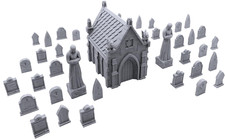 Mausoleum Graveyard Scene, Terrain Scenery for Tabletop 28Mm Miniatures Wargame,