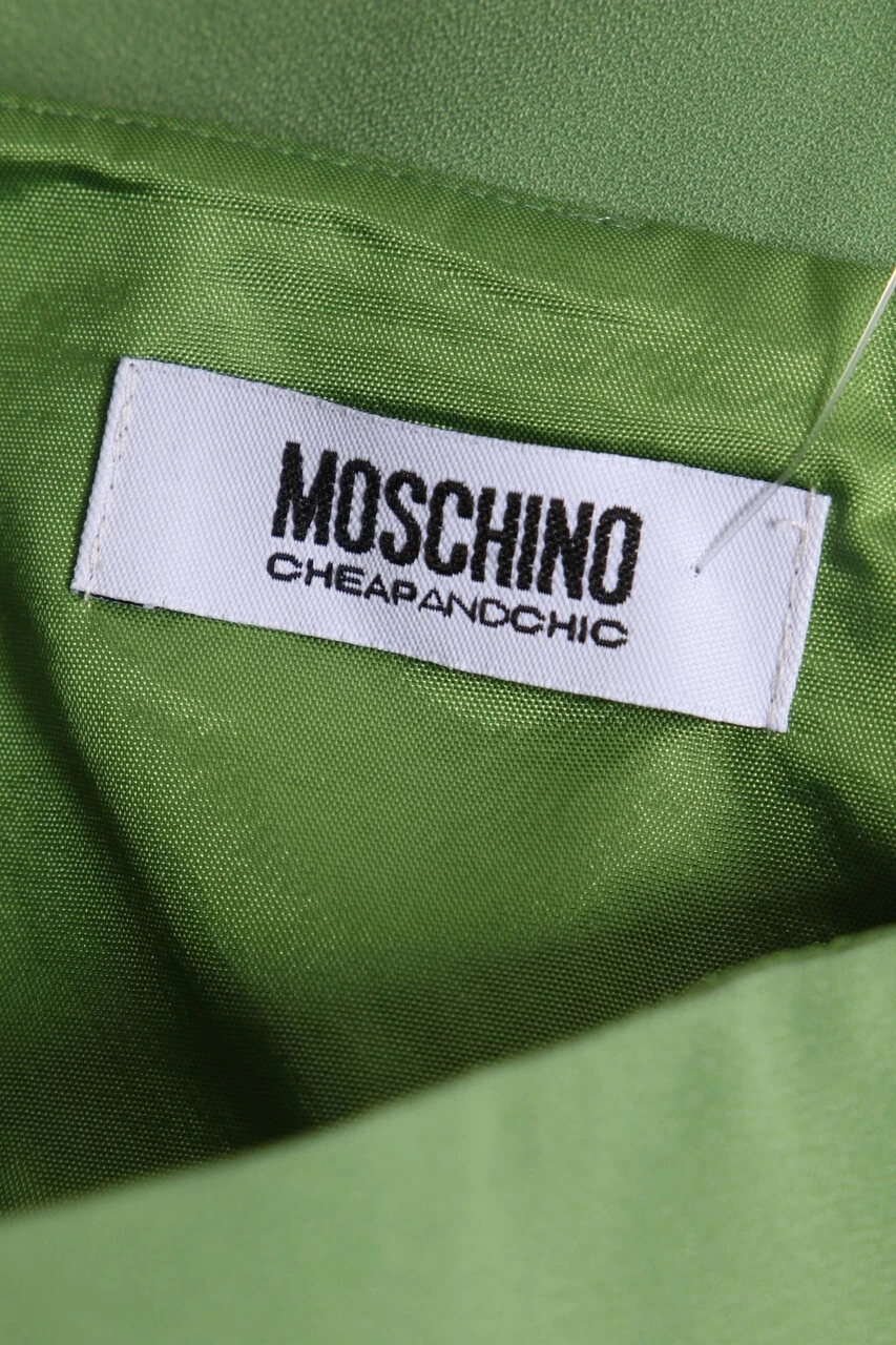 MOSCHINO CHEAP AND CHIC Abito Babydoll Fiocco I 44 = D 40 verde NUOVO
