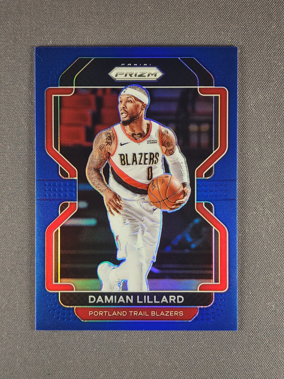 2021-22 Panini Prizm #116 Damian Lillard /199 Blue Prizm Portland Trailblazers