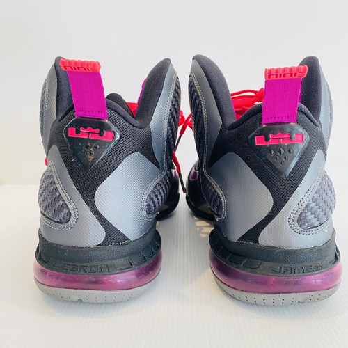 Nike Lebron 9 Sneakers Size 10.5 Miami Nights Grey Black Grape Cherry Basketball - Picture 6 of 14