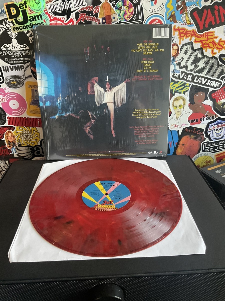 OZZY OSBOURNE Diary Of A Madman VG++ RED & BLACK SWIRL VINYL OZZY OSBOURNE Diary Of A Madman VG++ RED & BLACK SWIRL VINYL