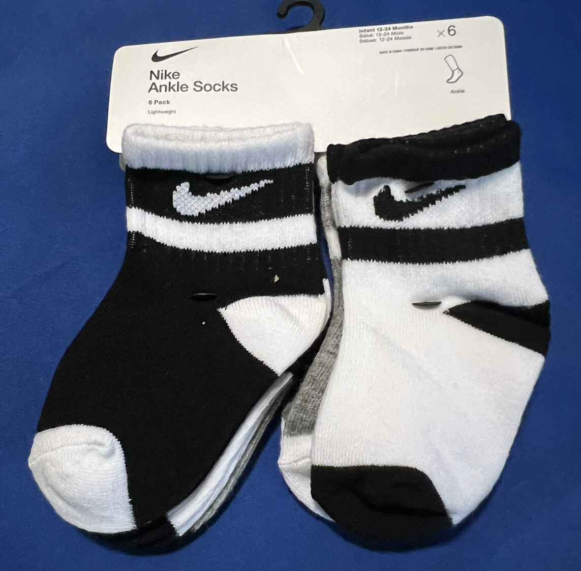Toddler Boys NIKE Ankle 6prs, Socks Striped