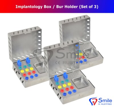 3 PCS Dental Surgical Instruments Empty Sterilization Box For Surgical Implants