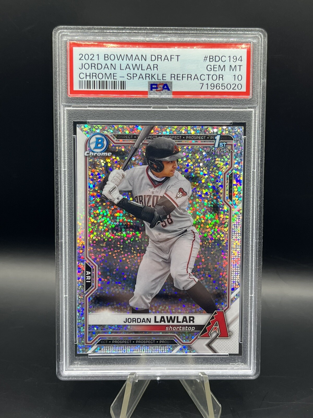 2021 Bowman Draft Chrome Jordan Lawlar Sparkle Refractor #BDC194 PSA 10 GEM MT